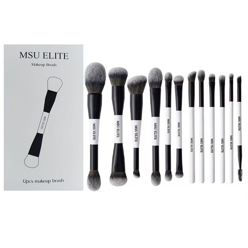 12Pc Makeup Brush Set | Double-Sided Luxury Brushes
