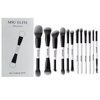 12Pc Makeup Brush Set | Double-Sided Luxury Brushes