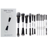 12pcs Makeup Brush Set – Double-Sided Brushes for Foundation, Contour, Blush, Highlight, Concealer, Eyeshadow, Eyeliner & Eyebrow – Bright Cyan, Cruelty-Free, Luxury Brush