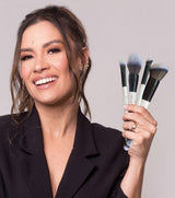 12pcs Makeup Brush Set – Double-Sided Brushes for Foundation, Contour, Blush, Highlight, Concealer, Eyeshadow, Eyeliner & Eyebrow – Bright Cyan, Cruelty-Free, Luxury Brush